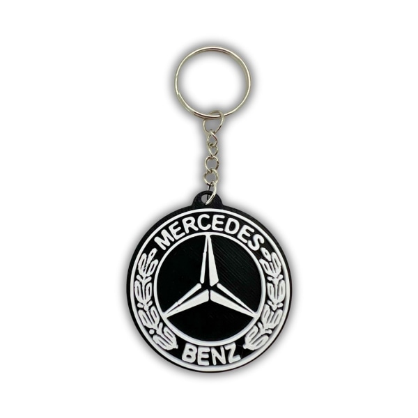 Nyckelring emblem 50 mm tillbehör till Mercedes Benz Svart M