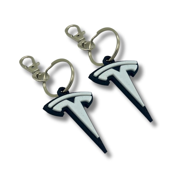 2x Nyckelring Clip On & Go karbinnyckelring för Tesla Svart