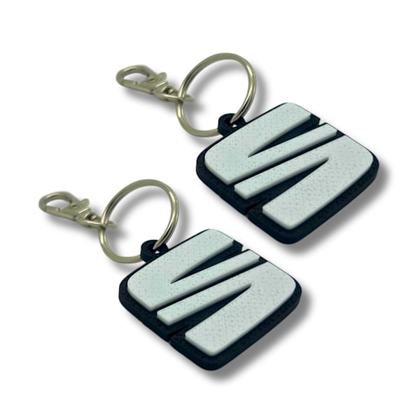 2x Nyckelring Clip On & Go karbinnyckelring för Seat Svart