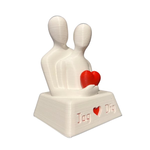 Alla hjärtans dag Par hjärta skulptur 14 februari gåva Vit one size