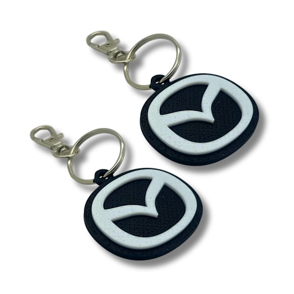 2x Nyckelring Clip On & Go karbinnyckelring för Mazda Svart