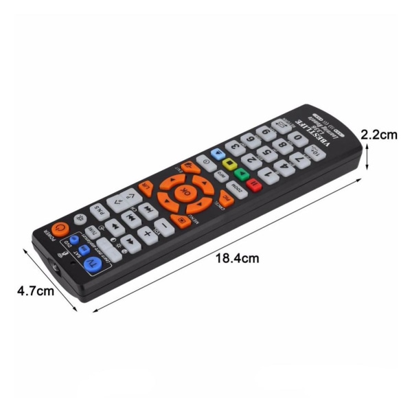 Universell IR-inlärningsfjärrkontroll smart LCD LED DVD-TV Svart one size