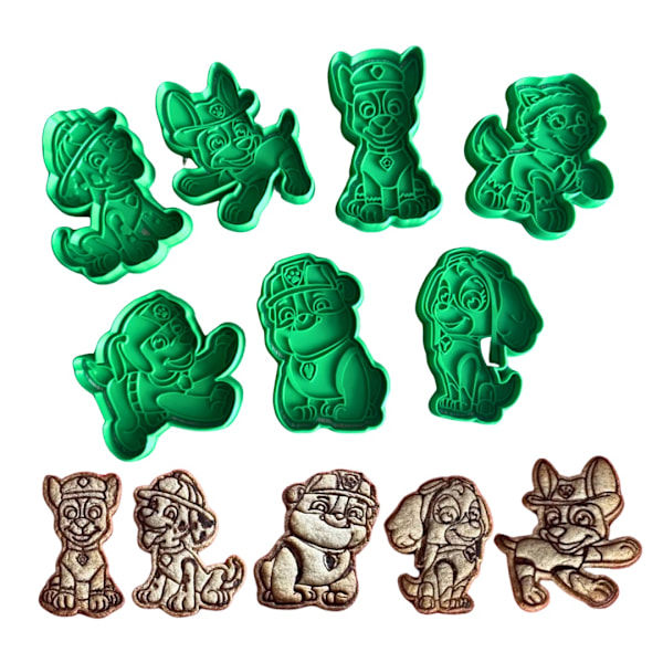 7-pack Paw Patrol kakformar Grön M