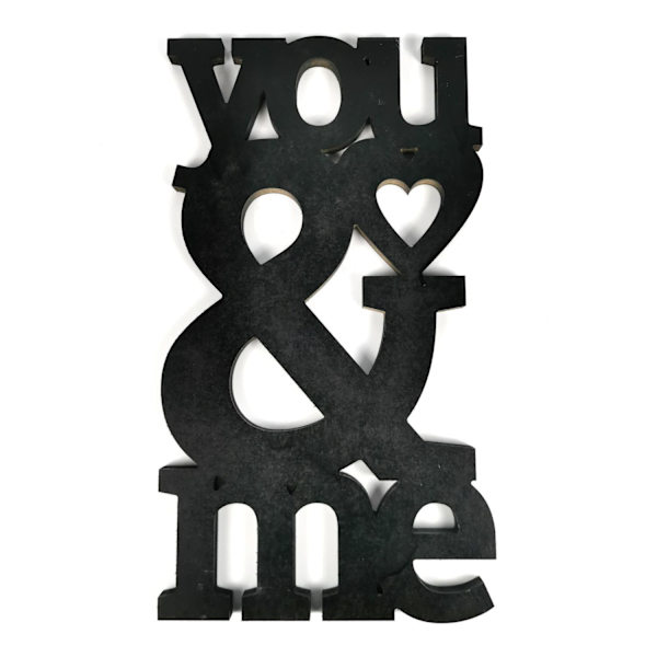 You & Me alla hjärtans dag älskar heminredning 53cm Svart one size