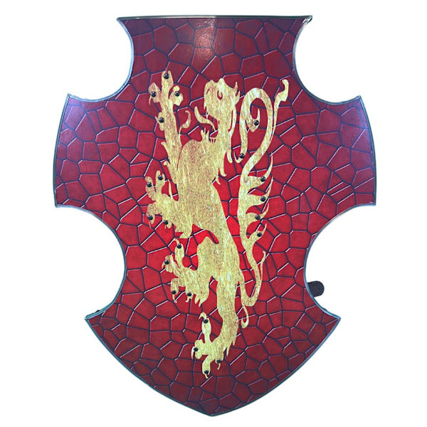 Träböjd Rampant Lion Viking Shield SWE176 MultiColor Rampant Lion