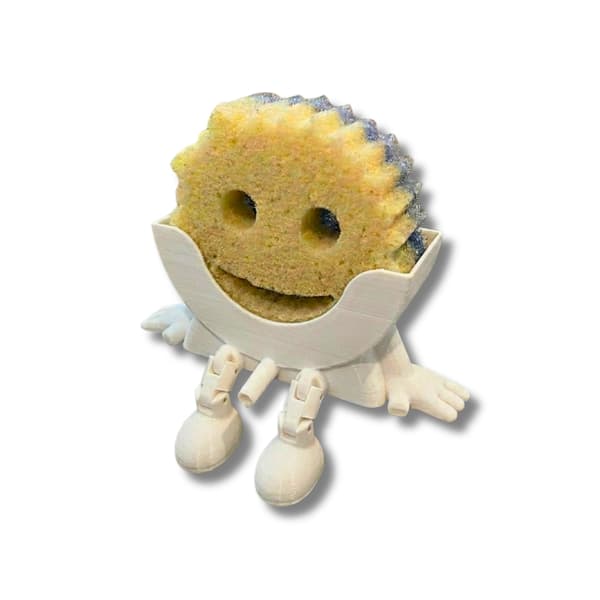 Hållare för Scrub Daddy | Svampbehållare med avlopp Vit M