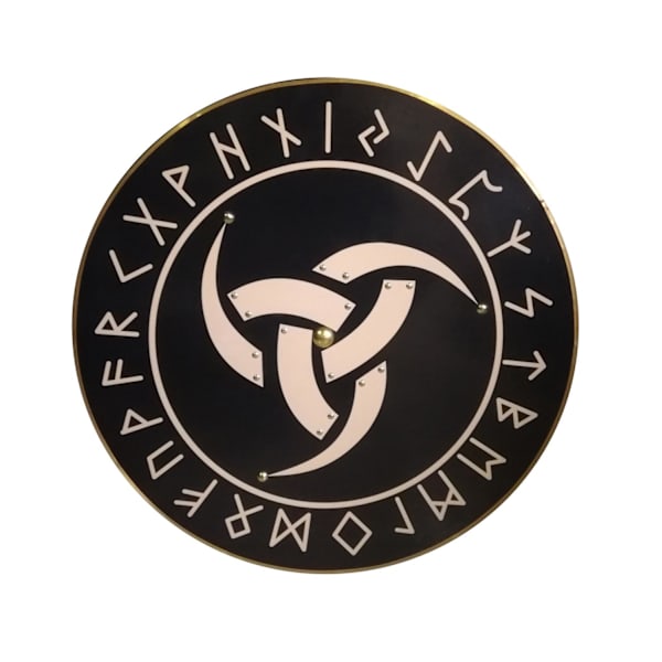 Trä Viking Odin Horn handgjord sköld SWE25 multifärg one size