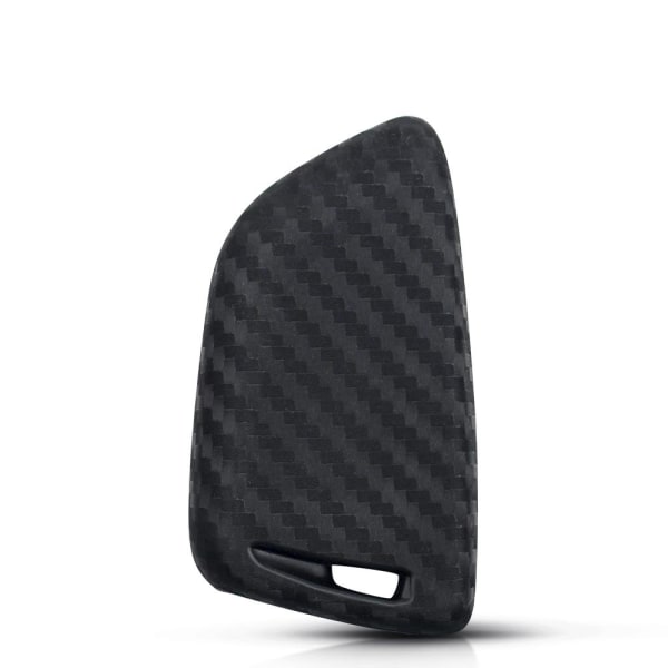Carbon Fiber Silikon 4-knapps bilnyckelfodral för BMW Svart one size
