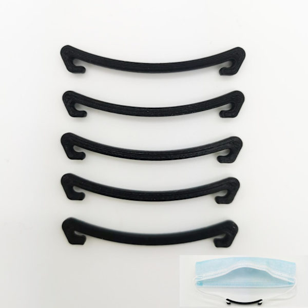 10x öronsnäckare bakhuvud litet klipp för mask Svart one size