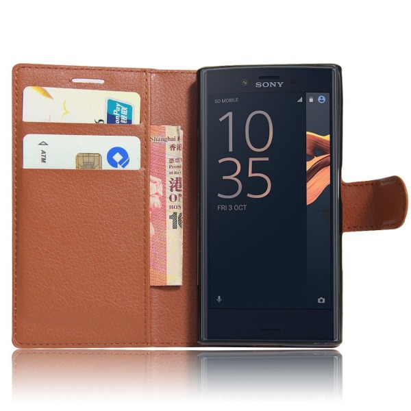 Xperia XA fodral plånbok leeche case brun Brun