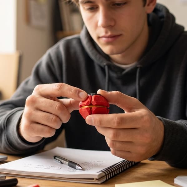 PentaClick Fidget Clicker – Sensorisk knäpp och klämleksak Brun M
