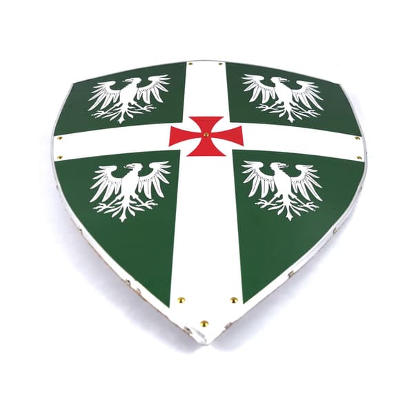 Trä medeltida Bezant Green Eagle Viking böjd sköld SWE87 multifärg one size
