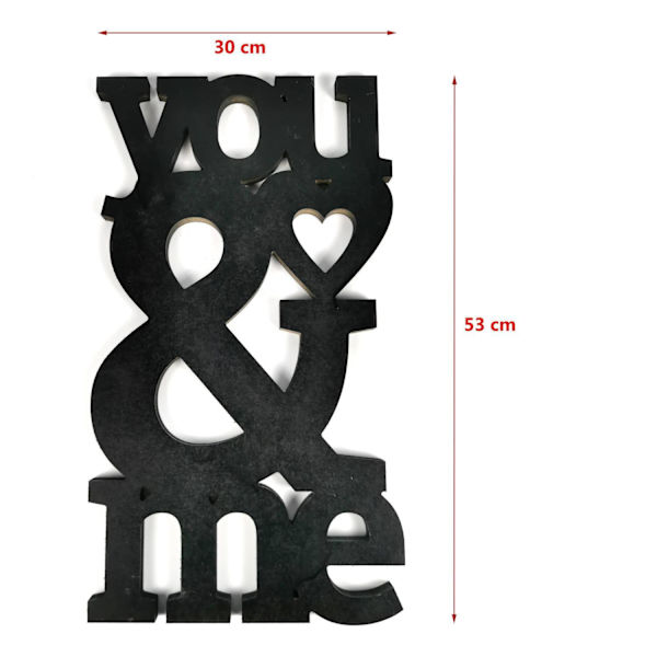 You & Me alla hjärtans dag älskar heminredning 53cm Svart one size