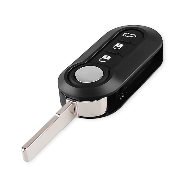 3 knappars bilnyckelskal Fob för Fiat Svart one size