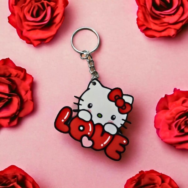 Hello Kitty nyckelring kedja blixtlås hängare Röd M