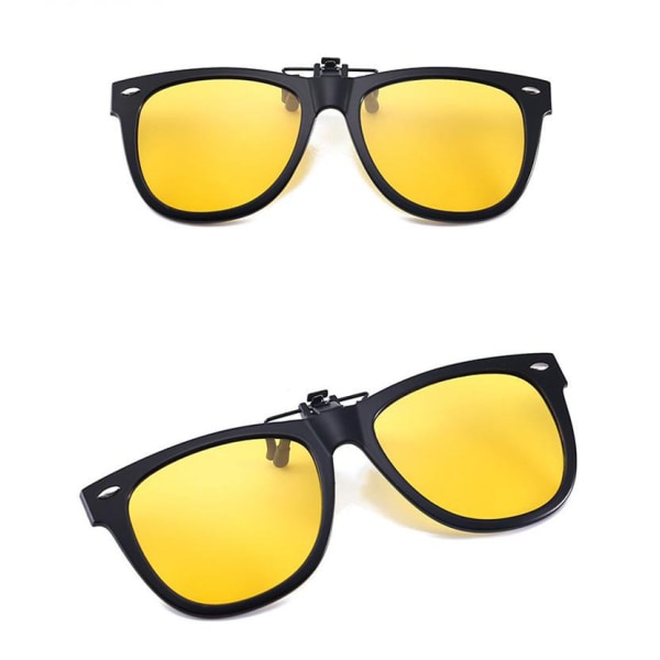 Solglasögon klämmer på / flip up polariserade UV-glasögon Gul L