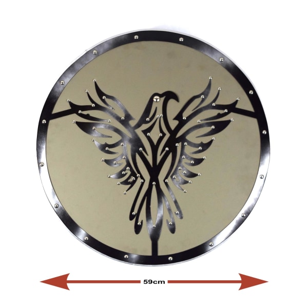 Trä/läder Medeltida Norse Flaming Phoenix Shield SWE62 multifärg one size