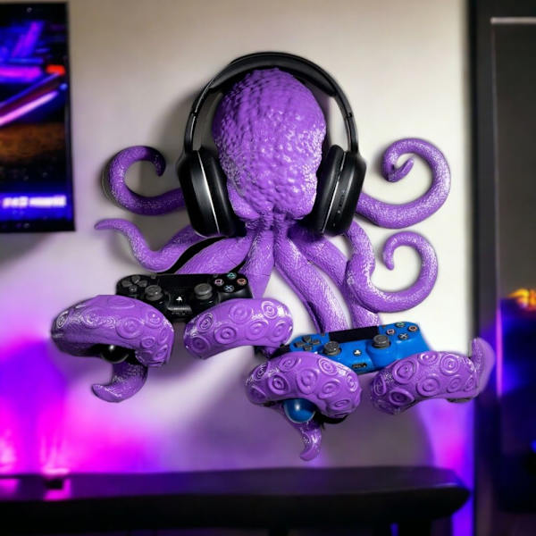 Octopus Controller & Hörlurshållare Lila M