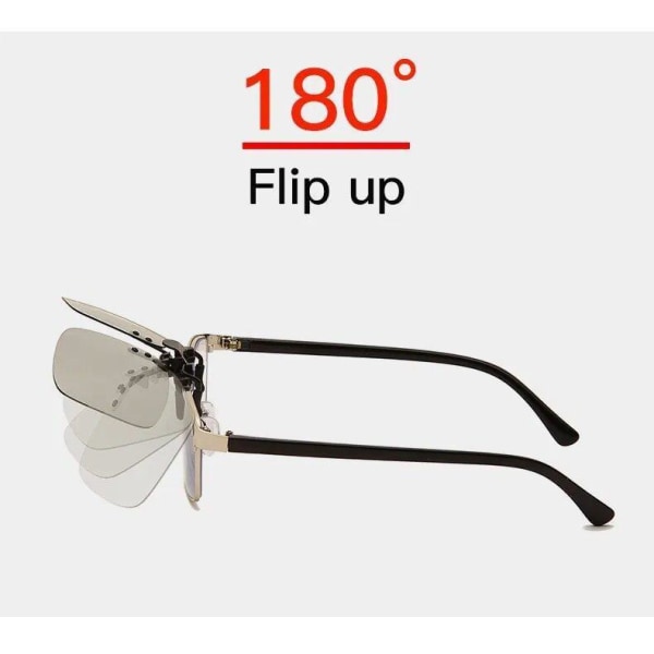 Flexibel UV-polariserad dag-nattklämma på solglasögon Black one size