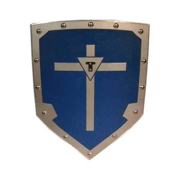 Trämedeltida Viking Cross Shield - Blå SWE104 multifärg one size