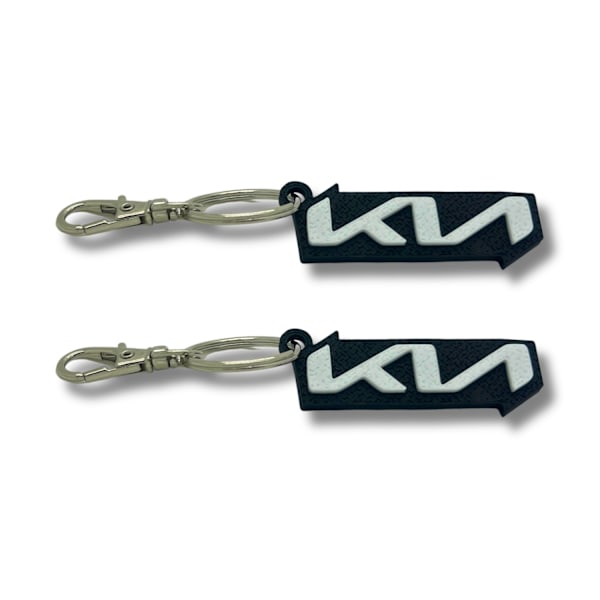 2x Nyckelring Clip On & Go karbinnyckelring för KIA Svart