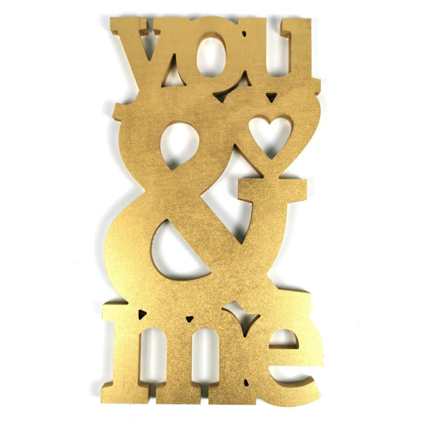You & Me alla hjärtans dag älskar heminredning 53cm Guld one size