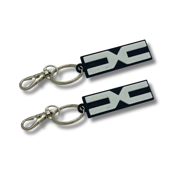 2x Nyckelring Clip On & Go karbinnyckelring för Dacia Svart