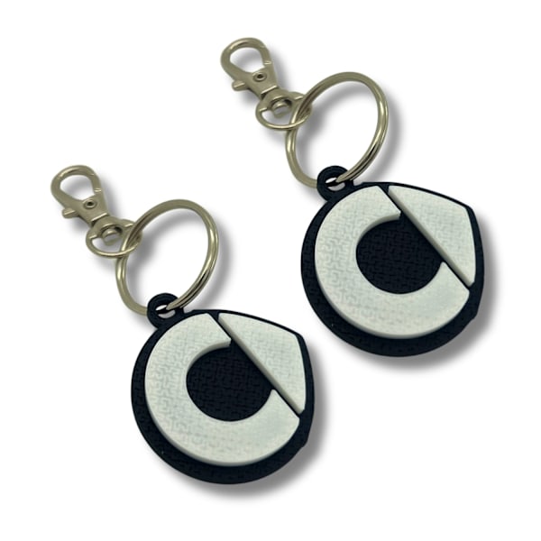 2x Nyckelring Clip On & Go karbinnyckelring för Smart Svart