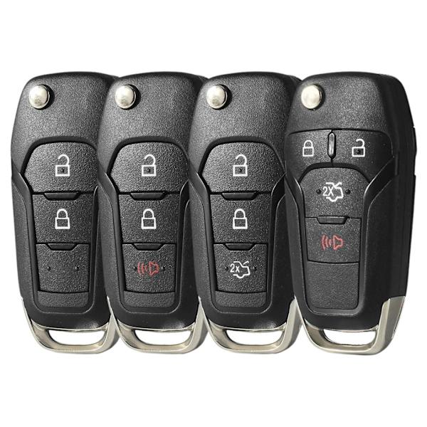 2 Knappar Focus HU101 blad nyckelskal för Ford Svart M
