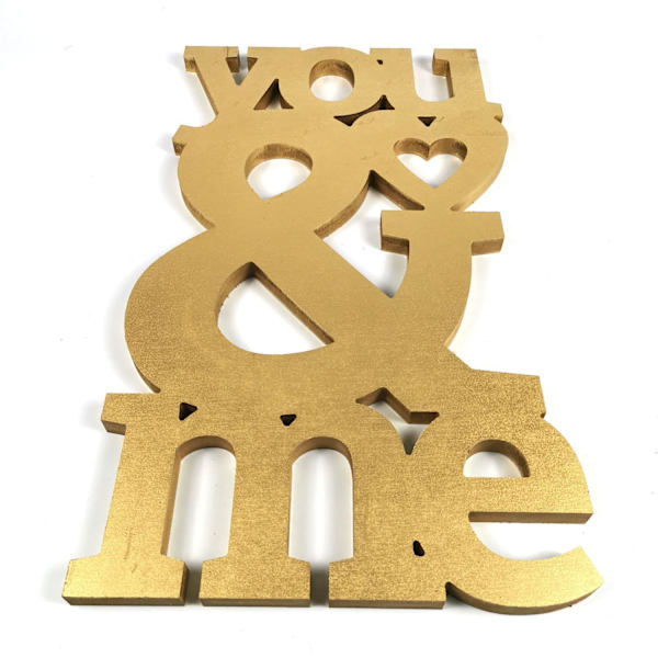 You & Me alla hjärtans dag älskar heminredning 53cm Guld one size