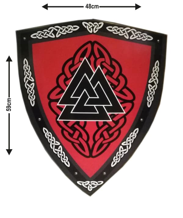 Trämedeltida Valknut Viking böjd sköld SWE81 multifärg one size