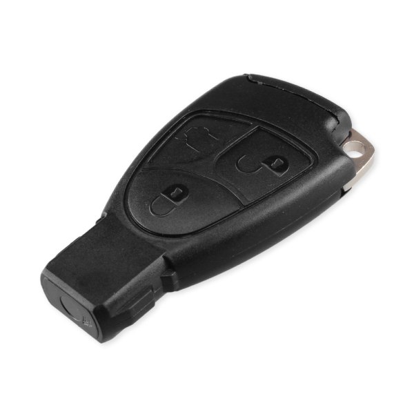 3-knapps nyckelskal + batterihållare till Mercedes Benz Svart one size