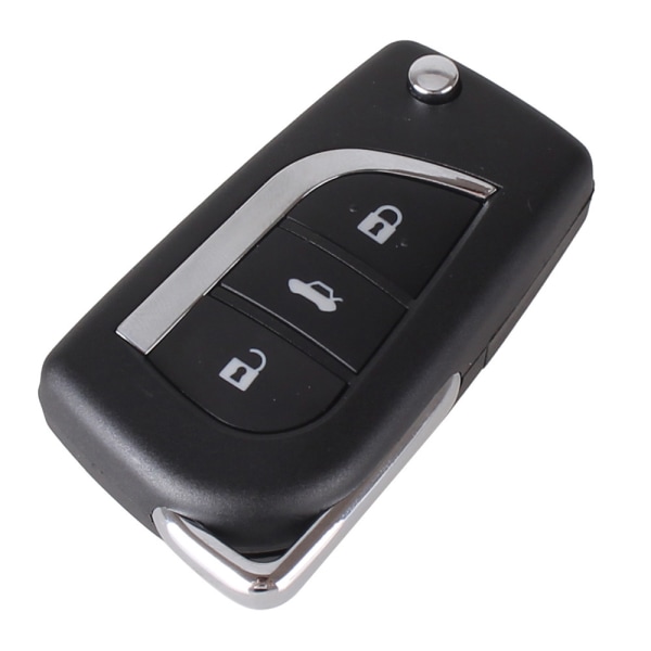 3-knappars bläcknyckelskal blankt fodral EX VIOS för Toyota Svart one size