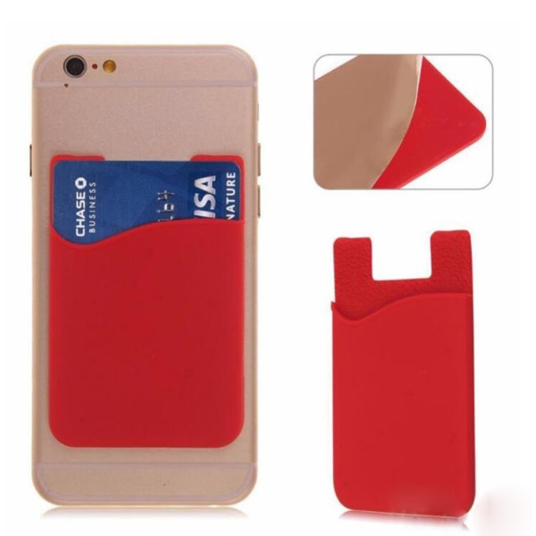 3x Silikon socka plånbokskortsdekaler röd Röd one size