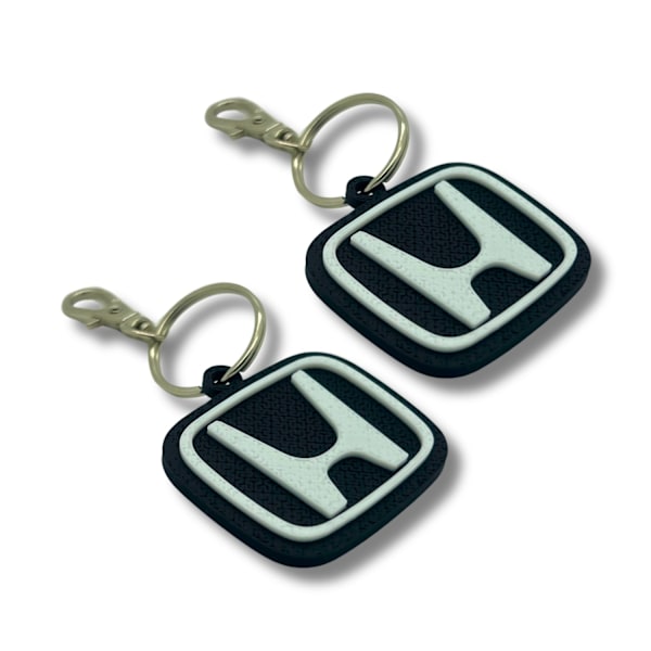 2x Nyckelring Clip On & Go karbinnyckelring för Honda Svart