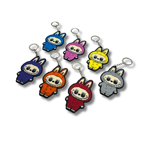 2x Random Labubu Monster Macaron nyckelring multifärg M
