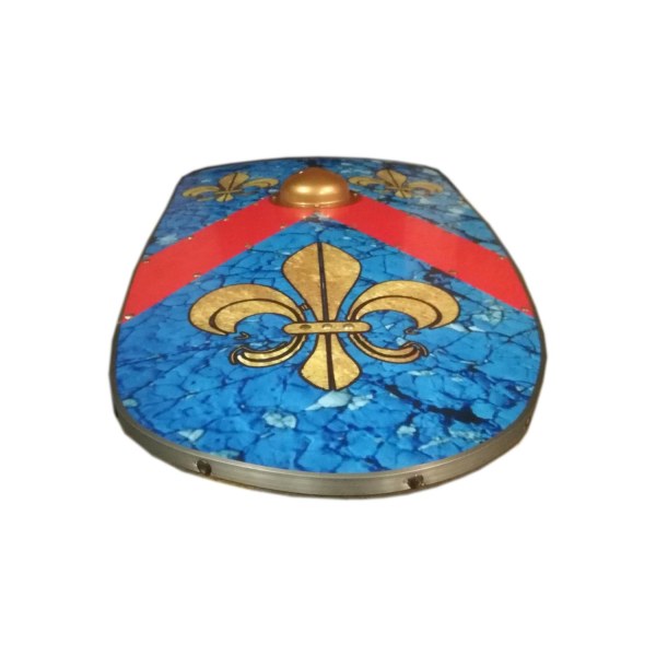 Trä Medeltida fleur de lis Viking Shield SWE136 multifärg one size