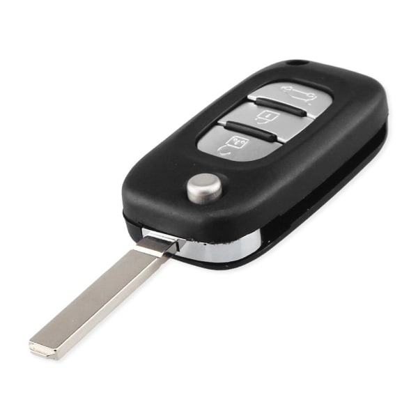 3-knapps flip-nyckelskydd skär av bladet för Renault Svart one size