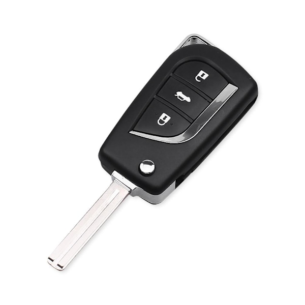 3 knappar Flip Key Shell Remote Case för Toyota Svart one size