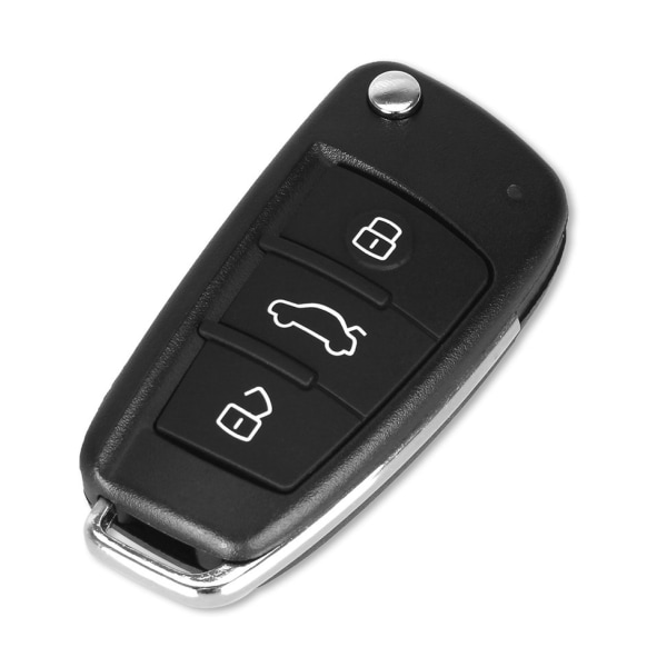 3-knapps bilnyckelfodral för Audi silver Svart one size