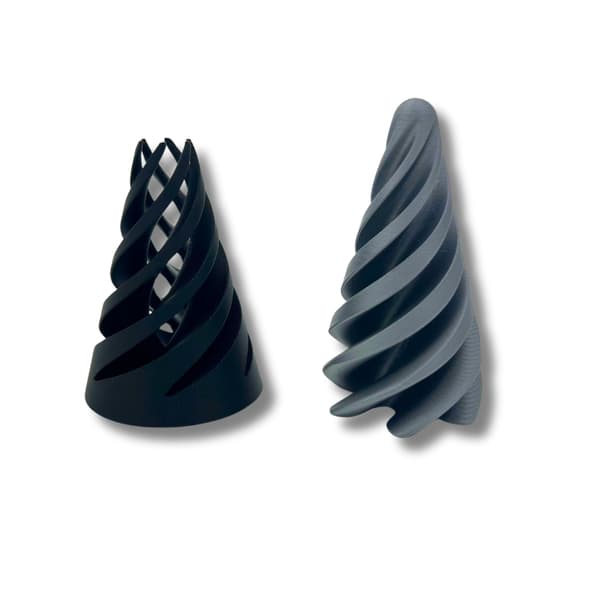 Omöjlig passage genom spiralkon 3D-utskriven Silver M