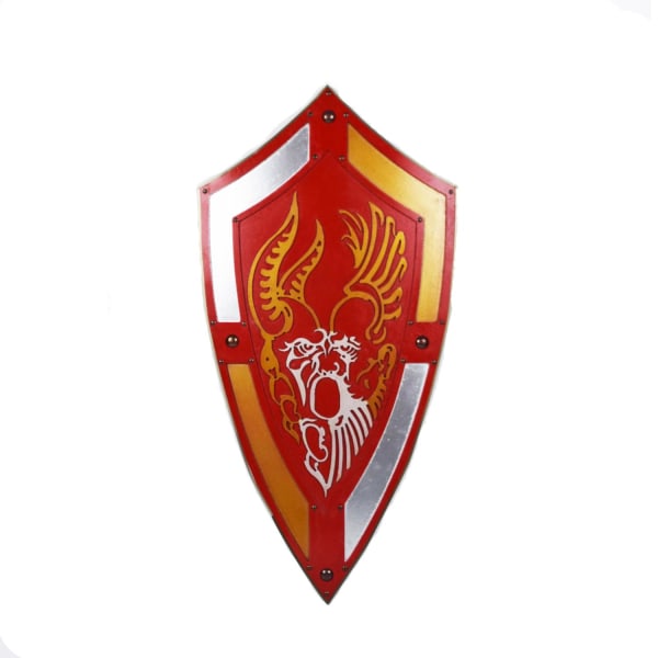 Trä medeltida Gladiator Shield SWE-116 Röd one size