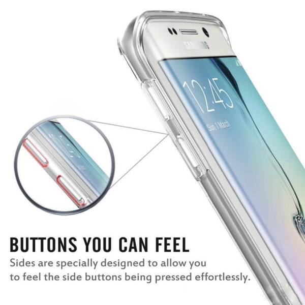 Galaxy S7 komplett mobil 360 mjuk skal case svart Svart