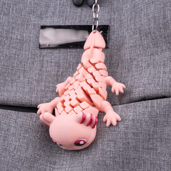 Ashley, den Axolotl vickande lekfulla nyckelringen - Hängare Rosa M