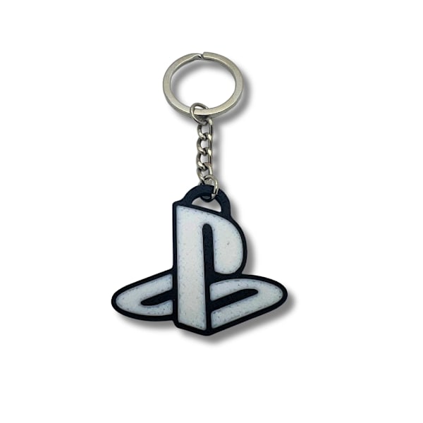 Nyckelring nyckelring emblem logotyp för PS5 Play Station Vit M