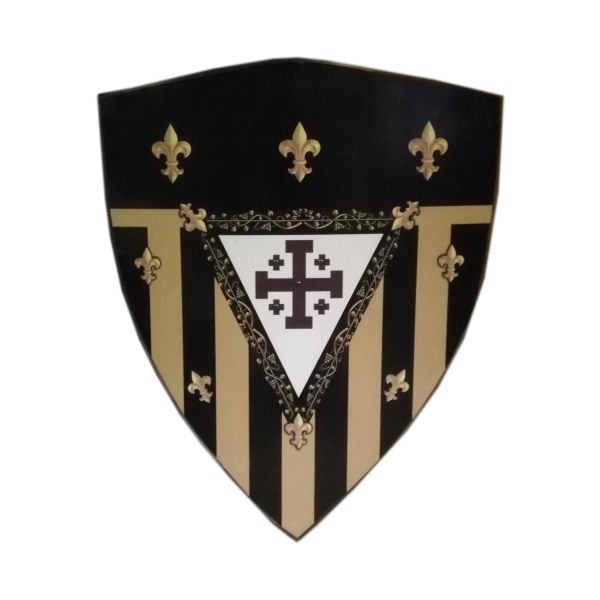 Trämedeltida Fleur De Lis Vector Curved Shield SWE86 multifärg one size