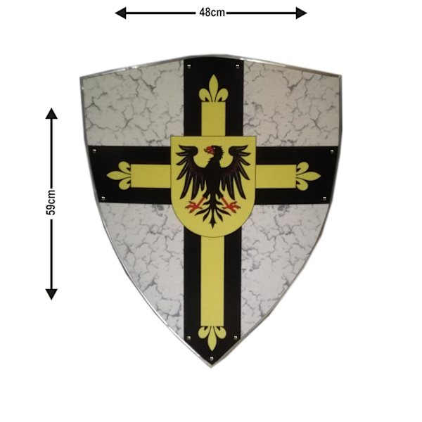 Trä Medeltida Eagle Viking böjd sköld SWE82 multifärg one size