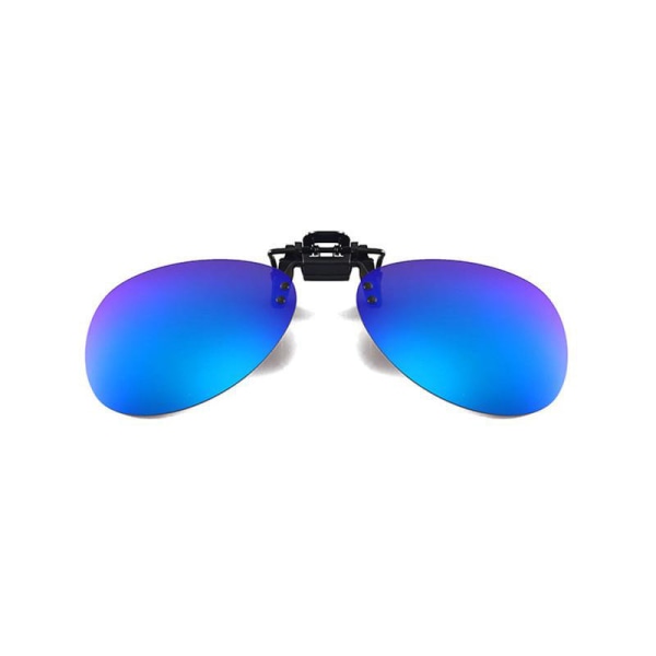 Ovala glasögon klämmer på / flip up polariserad UV Blå L