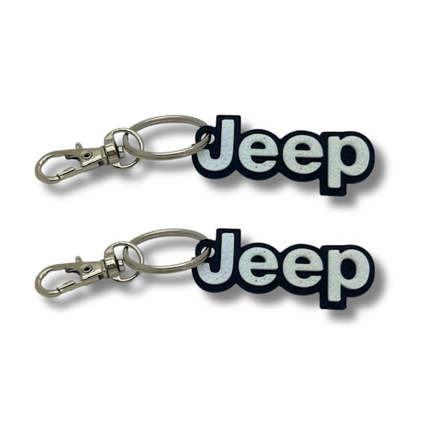 2x Nyckelring Clip On & Go karbinnyckelring för Jeep Svart