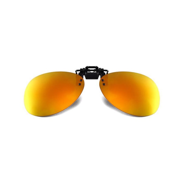 Ovala glasögon klämmer på / flip up polariserad UV Mörk gul L